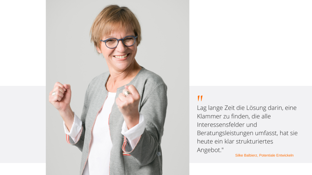Silke Balbierz mit einem Zitat aus ihrem Blogbeitrag zum Relaunch von Beate Mader
