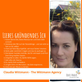 Claudia Wittmann: Tipps an mein gründendes Ich Claudia Wittmann: Tipps an mein gründendes Ich