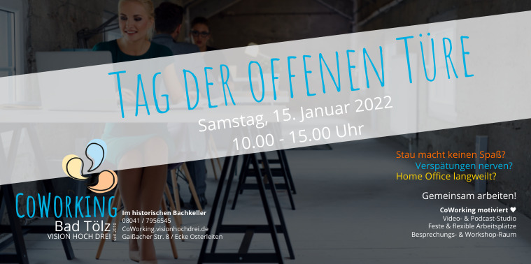 CoWorking VISION HOCH DREI – Tag der offenen Türe in den neuen Räumen