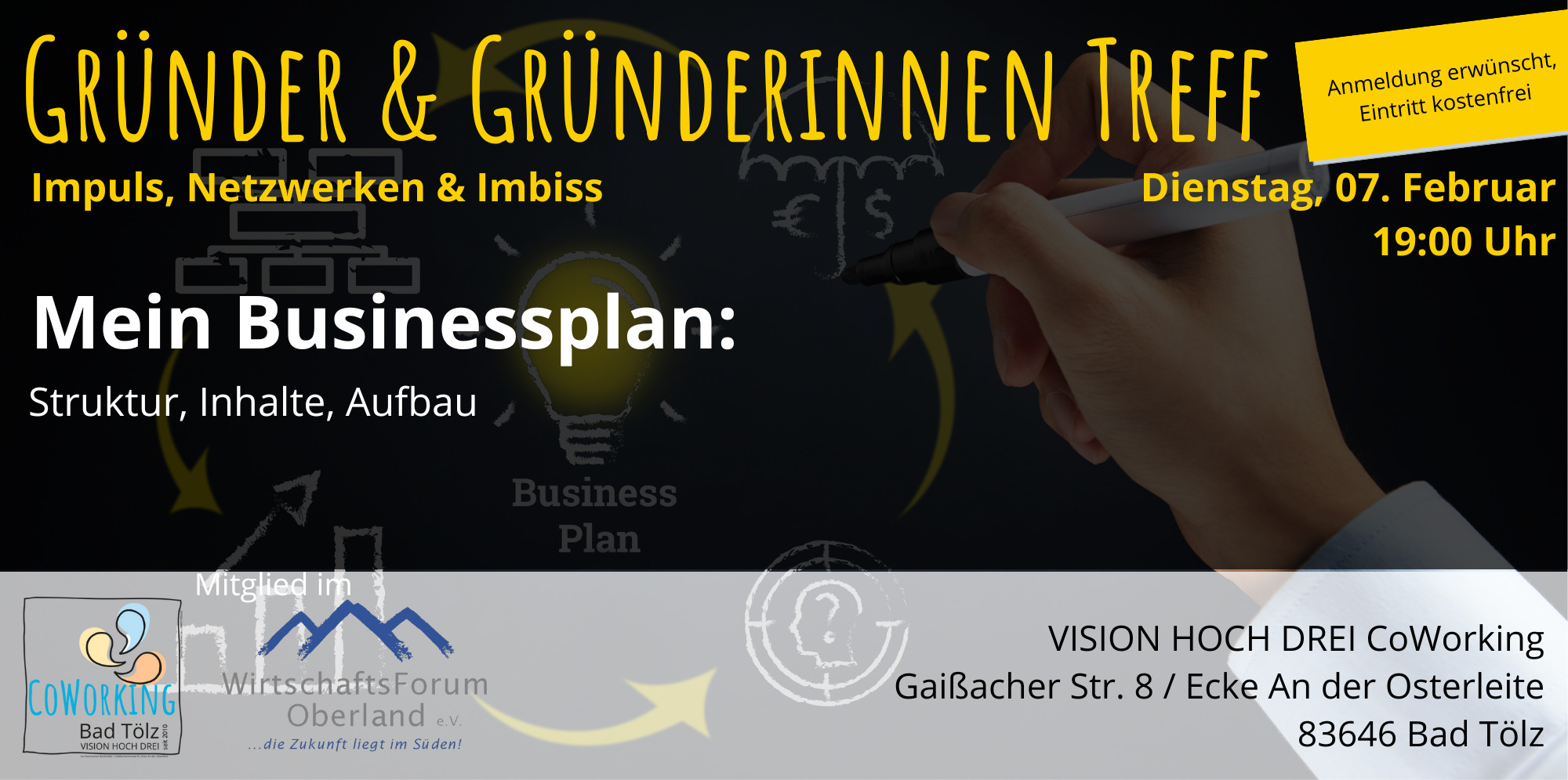 Gründerinnen und Gründer Treff mit Impuls und Netzwerken