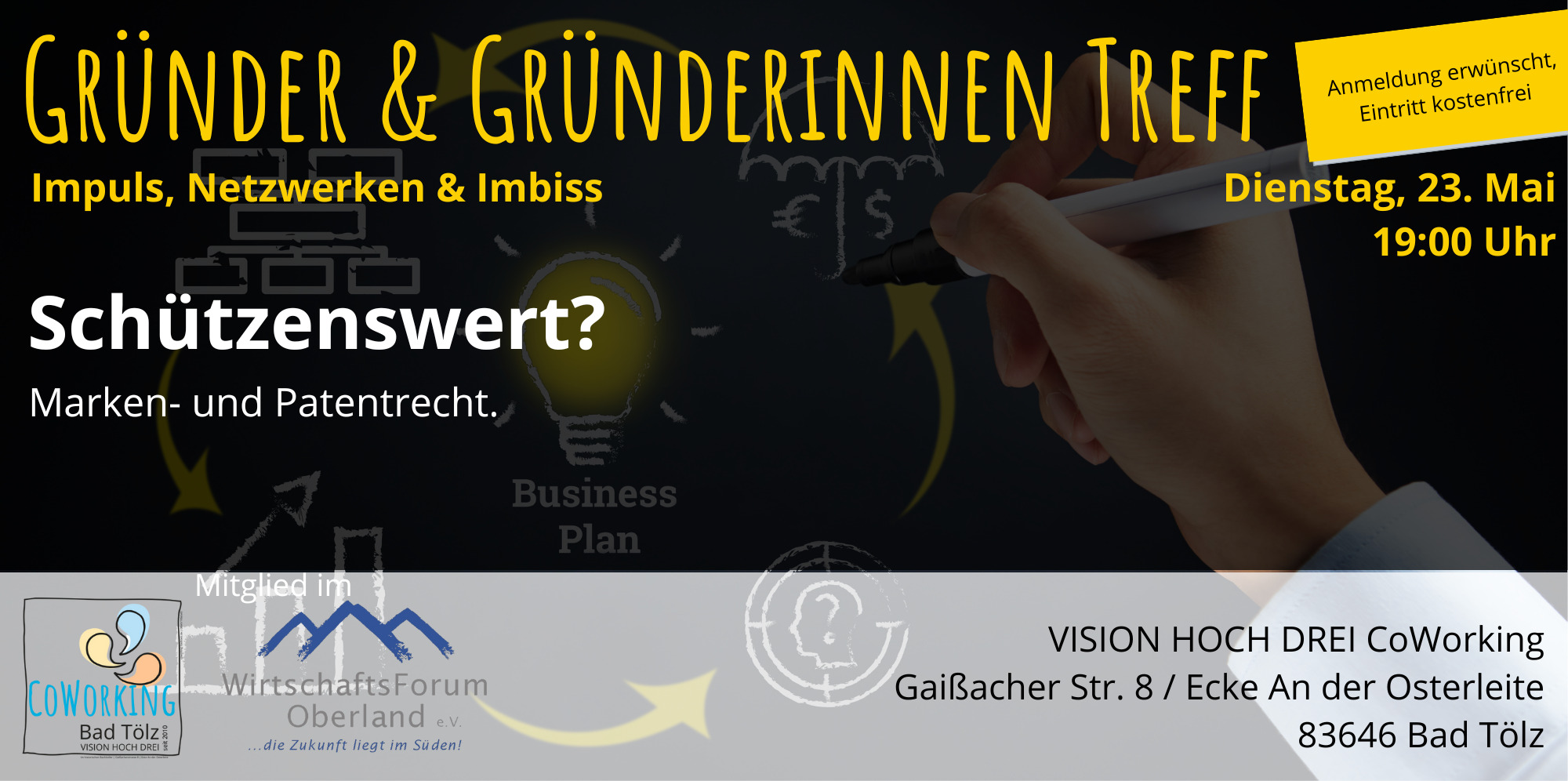 Gründerinnen und Gründer Treff mit Impuls und Netzwerken