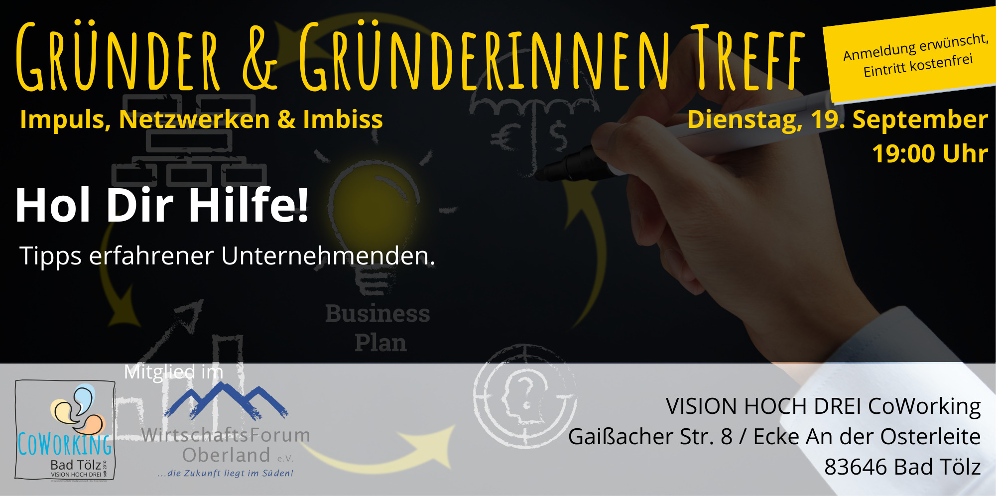 Gründerinnen und Gründer Treff mit Impuls und Netzwerken