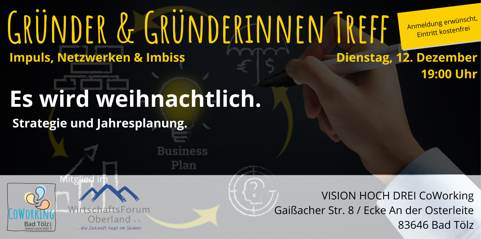 Gründerinnen und Gründer Treff mit Impuls und Netzwerken