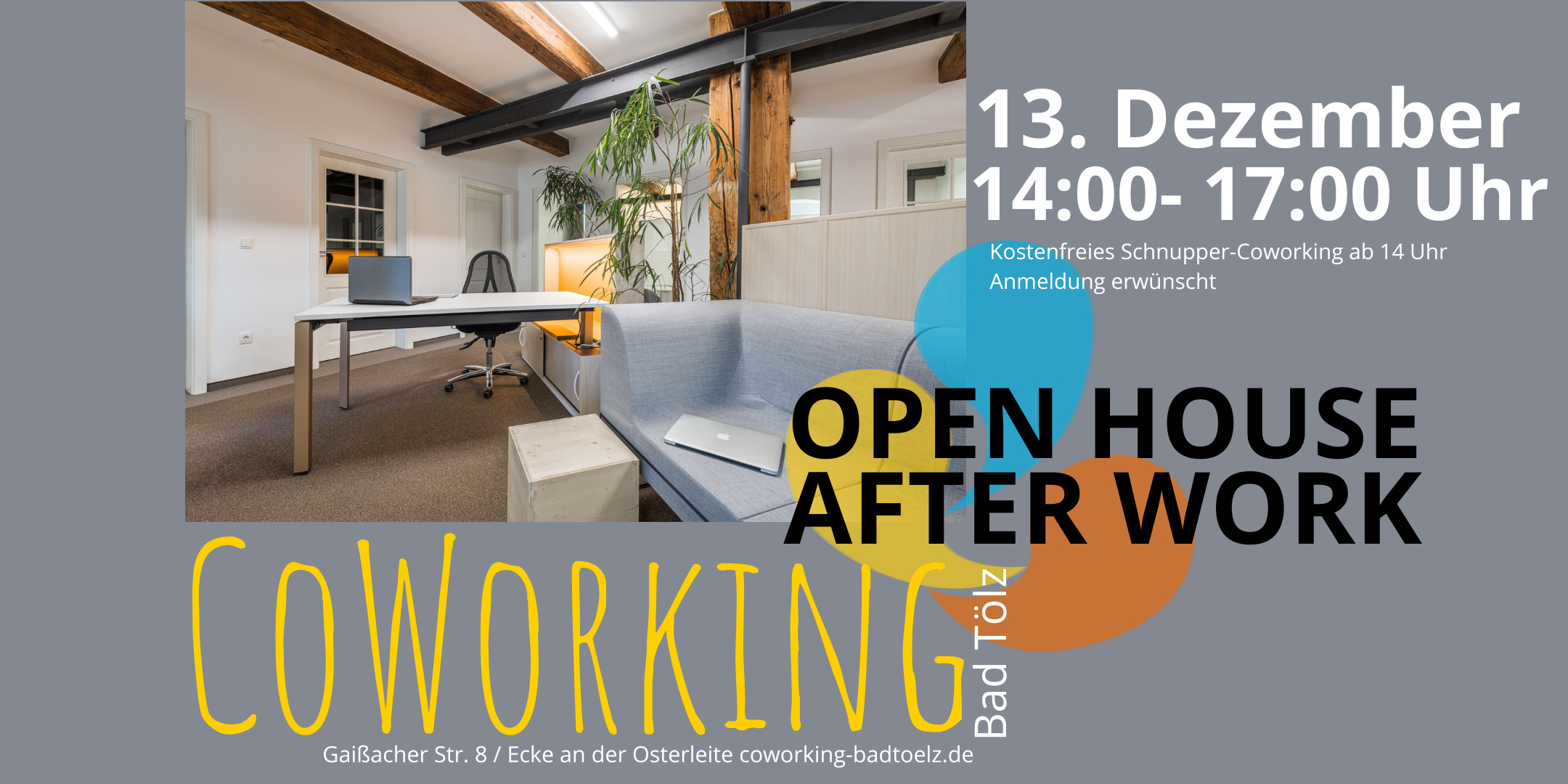 Open House & After Work im CoWorking Bad Tölz – es wird weihnachtlich