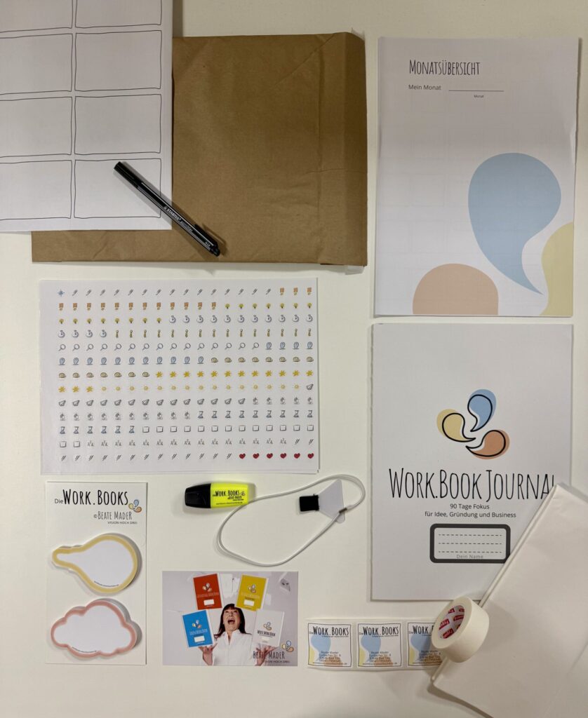 Work Book Journal c Beate Mader Lieferumfang